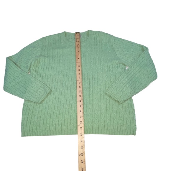 L.L. Bean Lambswool Blend Cable Knit Green Sweater - Women’s XL - Picture 4 of 11